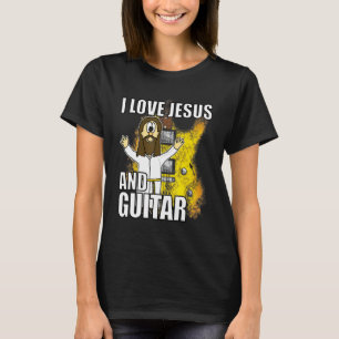 T-shirt J'Aime Jésus Et La Guitare Guitariste Électrique C