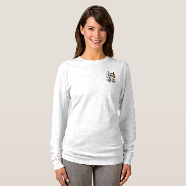 T-shirt J'aime Jésus et le café (Devant entier)
