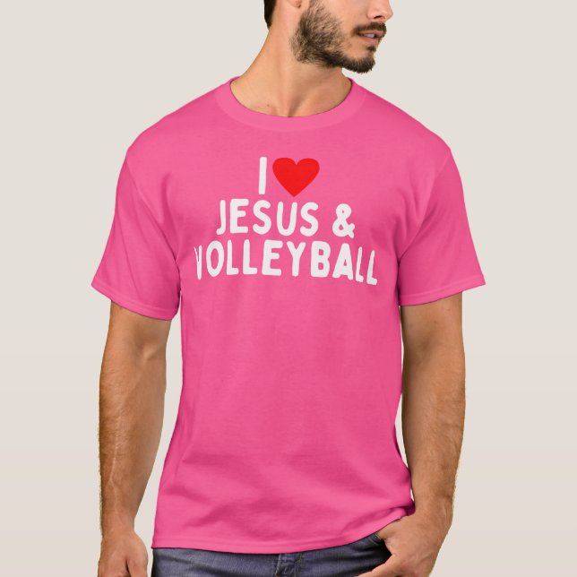 T-shirt J'Aime Jésus Et Le Volley-ball (Devant)