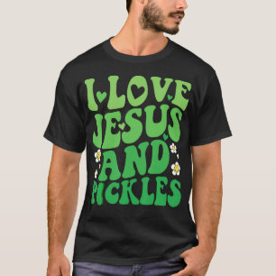 T-shirt J'aime Jésus et les cornichons drôles Jésus et cor