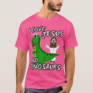 T-shirt J'Aime Jésus Et L'Humour De L'Église Dinosaures