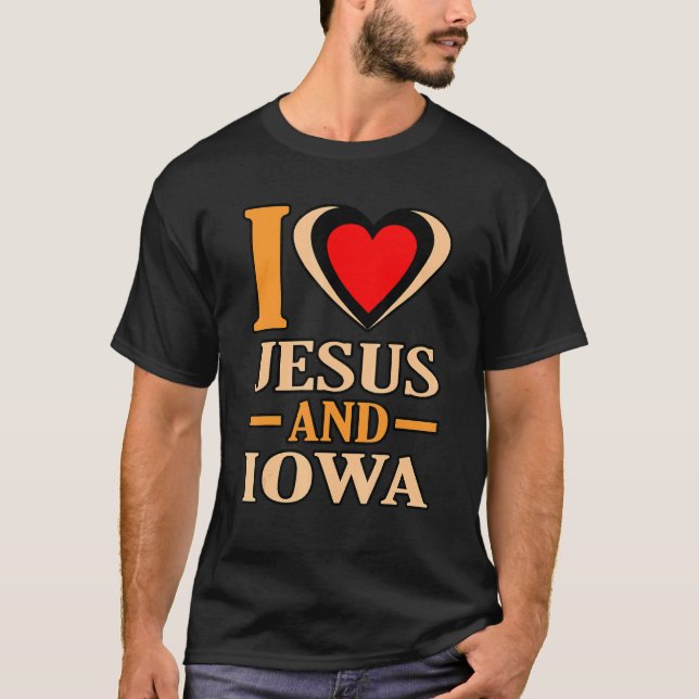 T-shirt J'Aime Jésus Et L'Iowa (Devant)