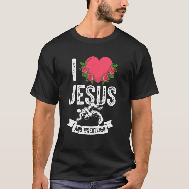 T-shirt J'Aime Jésus Et Lutte Contre Le Lutte Sous Le Thèm (Devant)