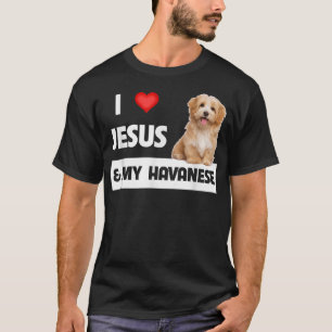 T-shirt J'aime Jésus et ma mère chien Havanese Papa Maman 