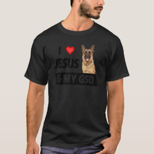 T-shirt J'aime Jésus et ma mère père parent de Gsd alleman