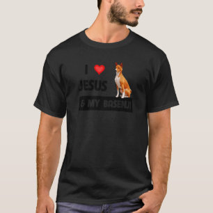 T-shirt J'Aime Jésus Et Mon Basenji Chasse Chien Maman Pap