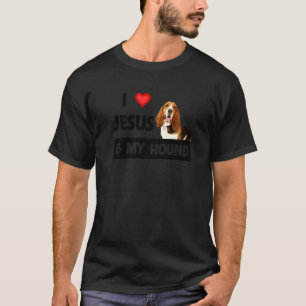 T-shirt J'Aime Jésus Et Mon Basset Hound Chien Maman Papa