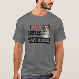 T-shirt J'Aime Jésus Et Mon Chien Berger Australien Austra