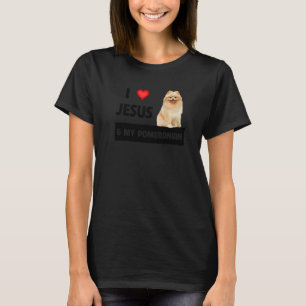 T-shirt J'Aime Jésus Et Mon Chien Poméranien Maman Et Papa