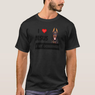 T-shirt J'Aime Jésus Et Mon Doberman Pinscher Maman Et Pap