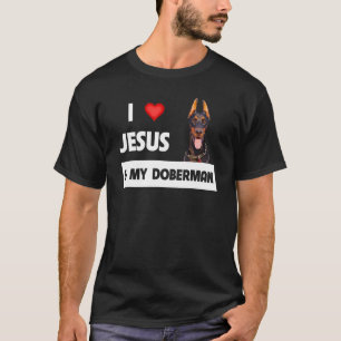 T-shirt J'Aime Jésus Et Mon Doberman Pinscher Maman Et Pap