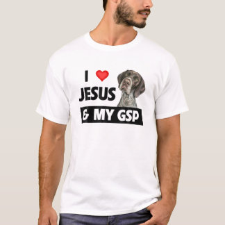 T-shirt J'Aime Jésus Et Mon FPS Maman Papa Allemand Courte