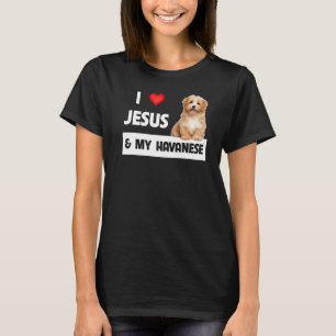 T-shirt J'Aime Jésus Et Mon Havanais Chien Maman Papa Pet