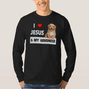 T-shirt J'Aime Jésus Et Mon Havanais Chien Maman Papa Pet