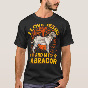 T-shirt J'aime Jésus et mon Labrador Retriever Dog Funny S