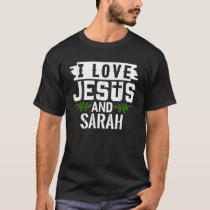 T-shirt J'Aime Jésus Et SARAH Nom SARAH