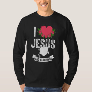 T-shirt J'Aime Jésus Et Sport Escalade Rock Climber Mont