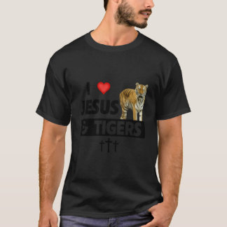 T-shirt J'Aime Jésus Et Tigres Amoureux des animaux Chréti