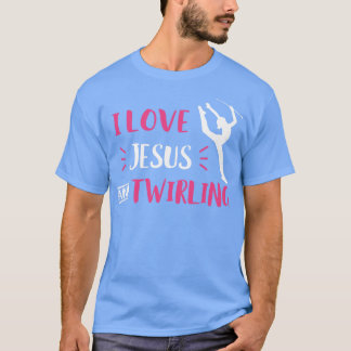 T-shirt J'aime Jésus et Twirling Baton Twirling Majorette