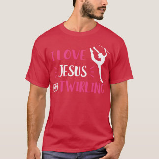 T-shirt J'aime Jésus et Twirling Baton Twirling Majorette