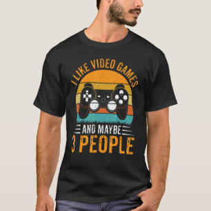 T-shirt J'Aime Jeux Vidéo Et Peut-Être 3 Personnes Jouer H