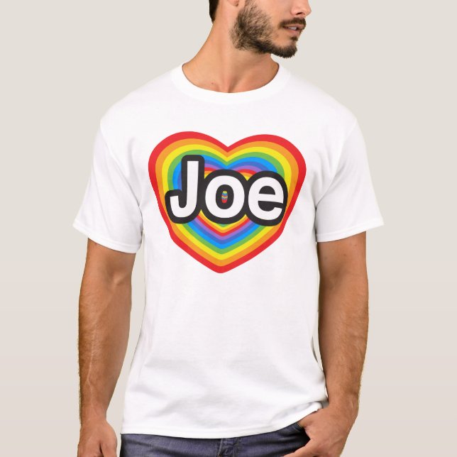 T-shirt J'aime Joe. Je t'aime Joe. Coeur (Devant)