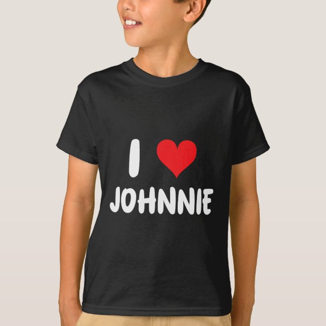 T-shirt J'aime Johnnie - Cœur  (Devant)