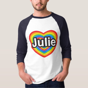 T-shirt J'aime Julie. Je t'aime Julie. Coeur