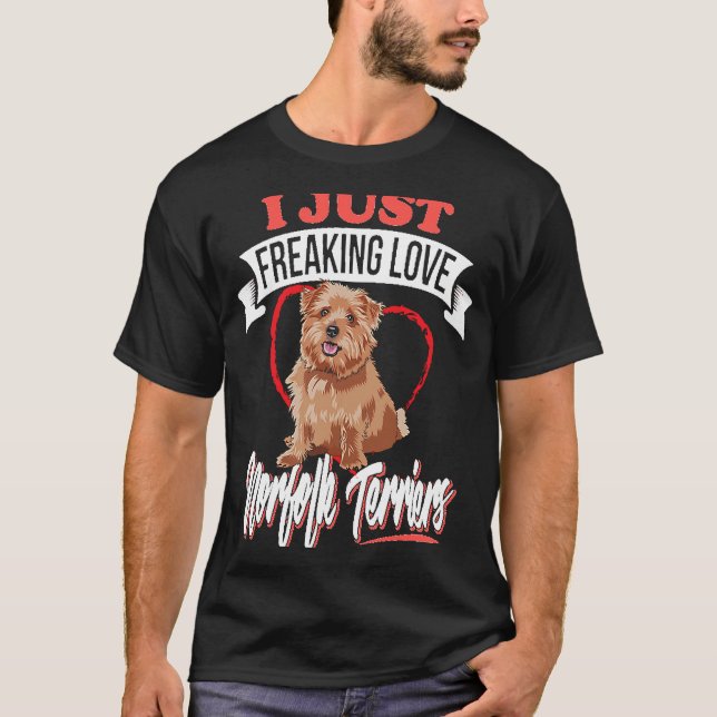 T-shirt J'Aime Juste Les Chiens De Chien De Terrier Norfol (Devant)