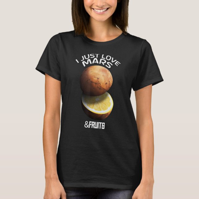 T-shirt J'Aime Juste Mars & Fruits Pour Astronome Red Plan (Devant)