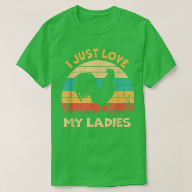 T-shirt J'Aime Juste Mes Femmes Agricole De Poulet (Design devant)