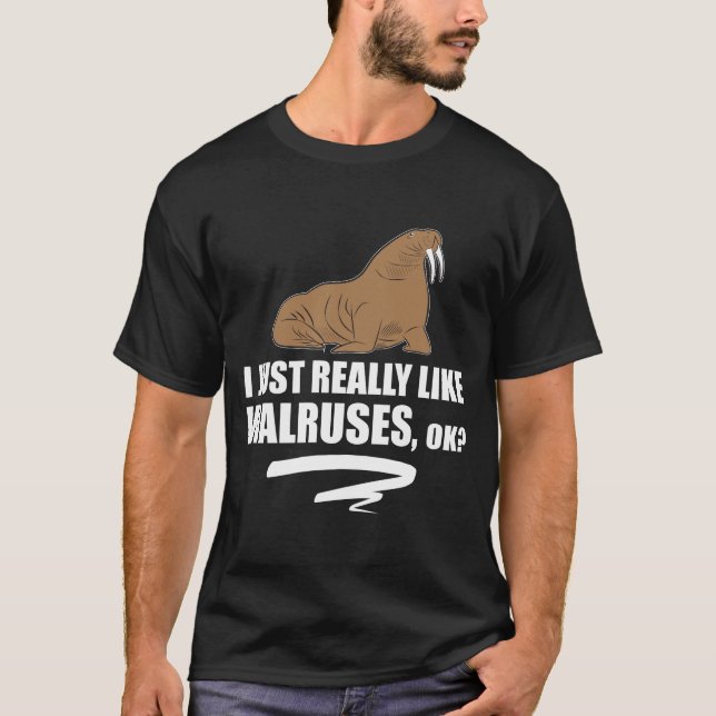 T-shirt J'aime juste vraiment des morses CORRECTS - morse (Devant)