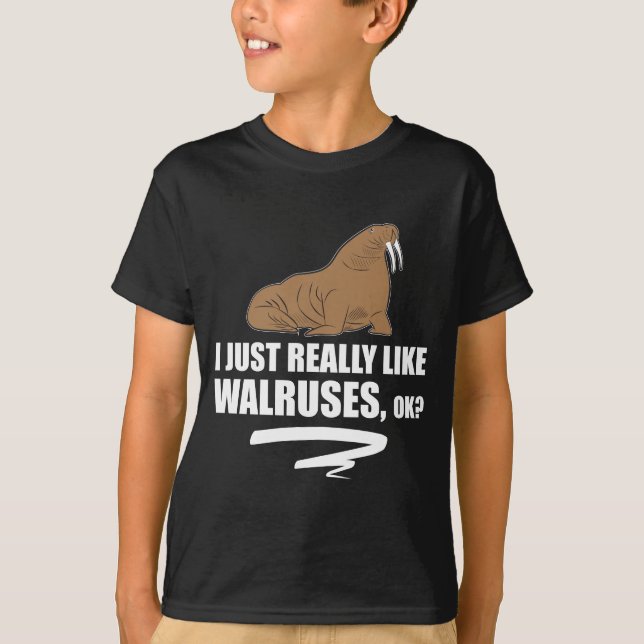 T-shirt J'aime juste vraiment des morses CORRECTS - morse (Devant)