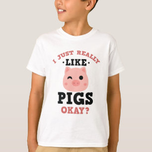 T-shirt J'aime juste vraiment l'asile de fous de porcs