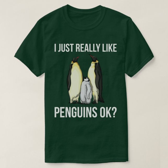 T-shirt J'aime Juste Vraiment Les Manchots Ok? (Design devant)