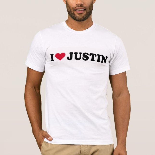 T-SHIRT J'AIME JUSTIN (Devant)