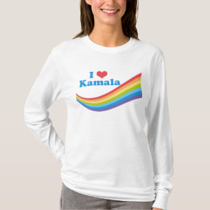 T-shirt J'Aime Kamala Arc-En-Ciel Mignonne Élection Longue