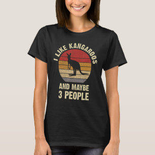 T-shirt J'aime Kangaroo et peut-être 3 personnes drôle Pet