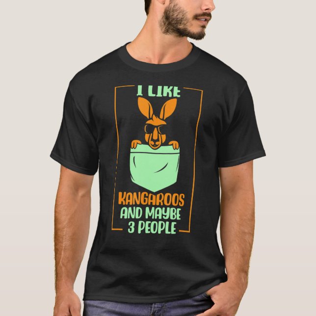 T-shirt J'Aime Kangaroos Et Peut-Être 3 Personnes Kangaroo (Devant)