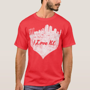 T-shirt J'aime kansas ville skyline kansas ville coeur