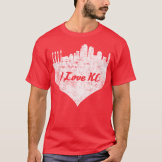 T-shirt J'aime kansas ville skyline kansas ville coeur