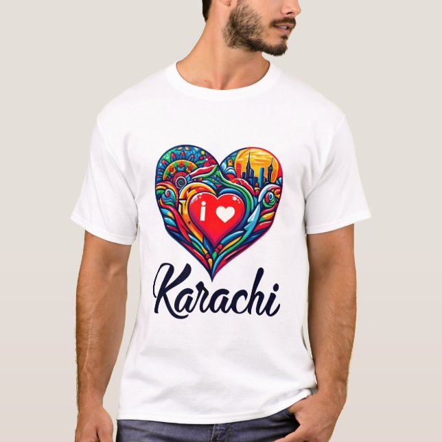 T-shirt J'aime Karachi (Devant)
