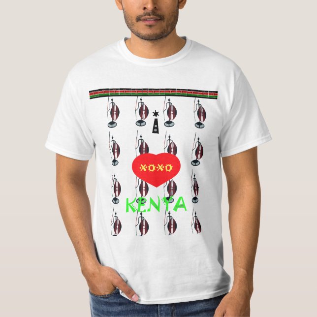 T-shirt J'aime Kenya Massai XOXO Hakuna Matata Zazzle T (Devant)