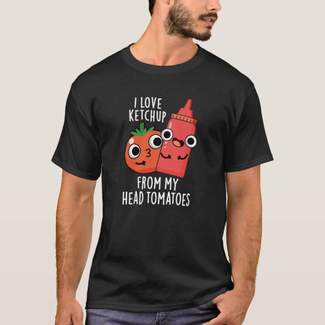 T-shirt J'Aime Ketchup De Ma Tête Tomates Dark BG (Devant)