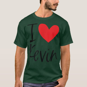 T-shirt J'aime Kevin Nom Cœur Personnalisé Hommes Mec Meil