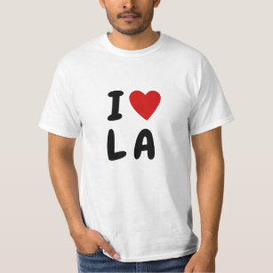 T-shirt J'aime L A   coeur de texte personnalisé LA Los An