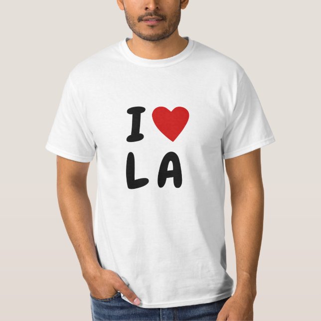 T-shirt J'aime L A | coeur de texte personnalisé LA Los An (Devant)