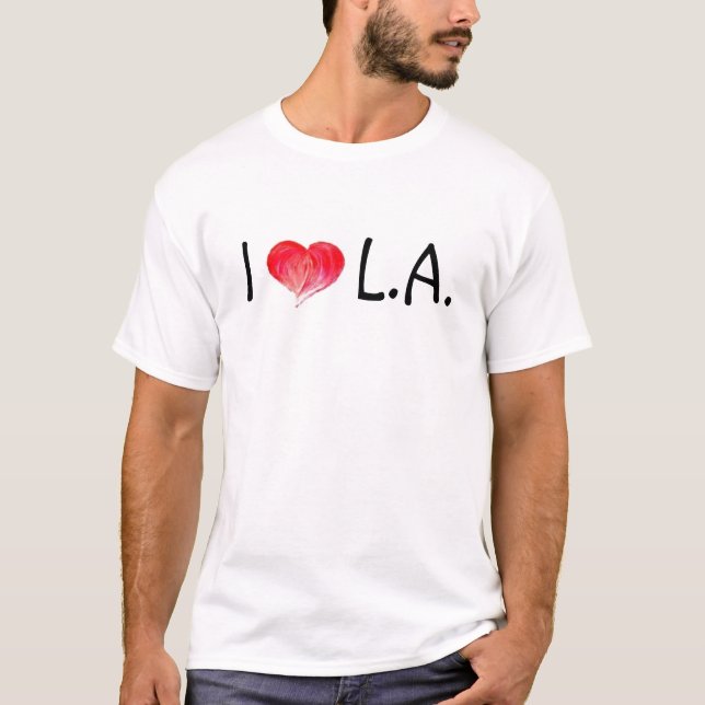 T-shirt J'aime L.A. (unisexe) - customisé - customisé (Devant)