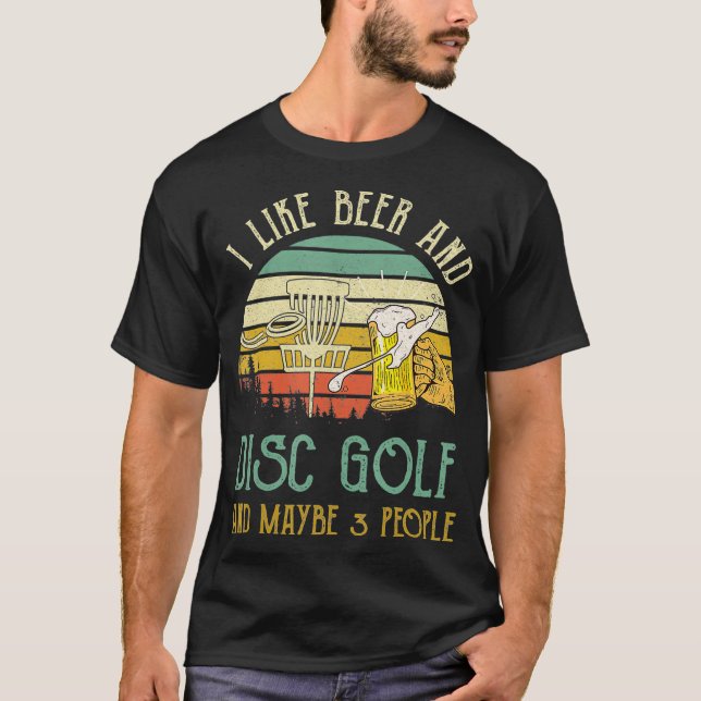 T-shirt J'Aime La Bière Boire Disque Golf Peut-Être 3 Pers (Devant)
