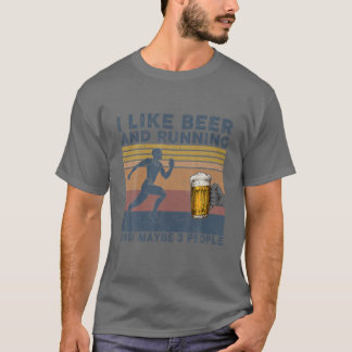 T-shirt J'Aime La Bière Et Courir Peut-Être 3 Personnes Bo